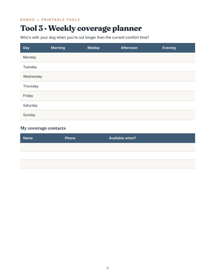 Inside page: the coverage planner